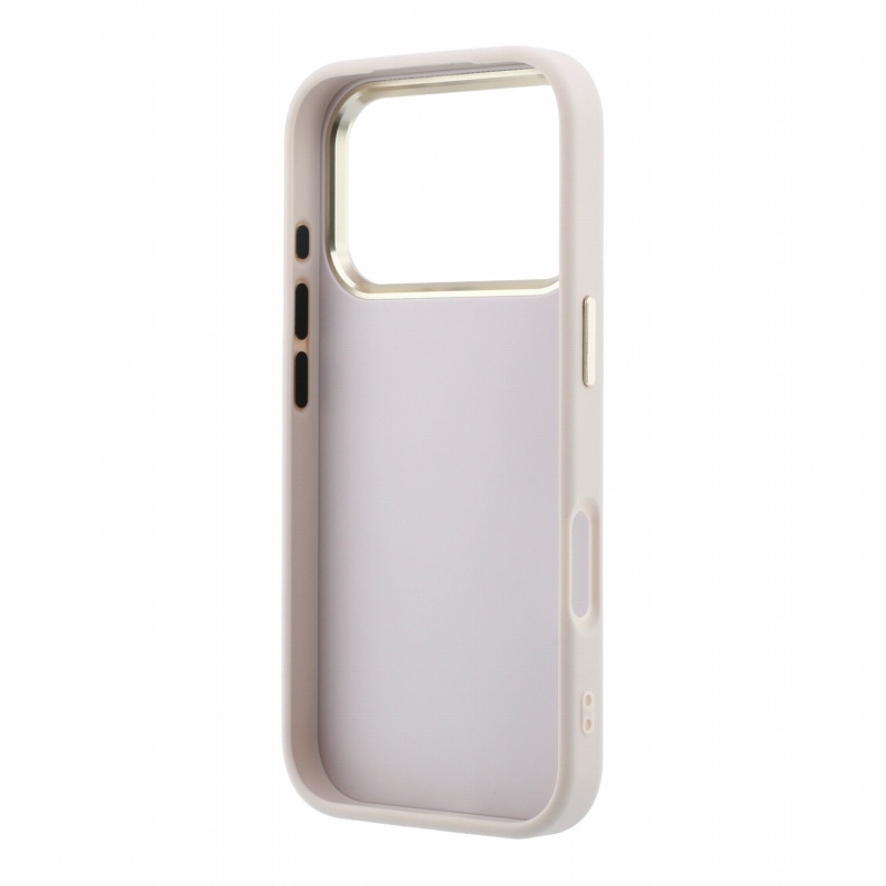 Guess PU 4G Strass Metal Logo hátsó tok iPhone 18 Pro Max-hoz, rózsaszín