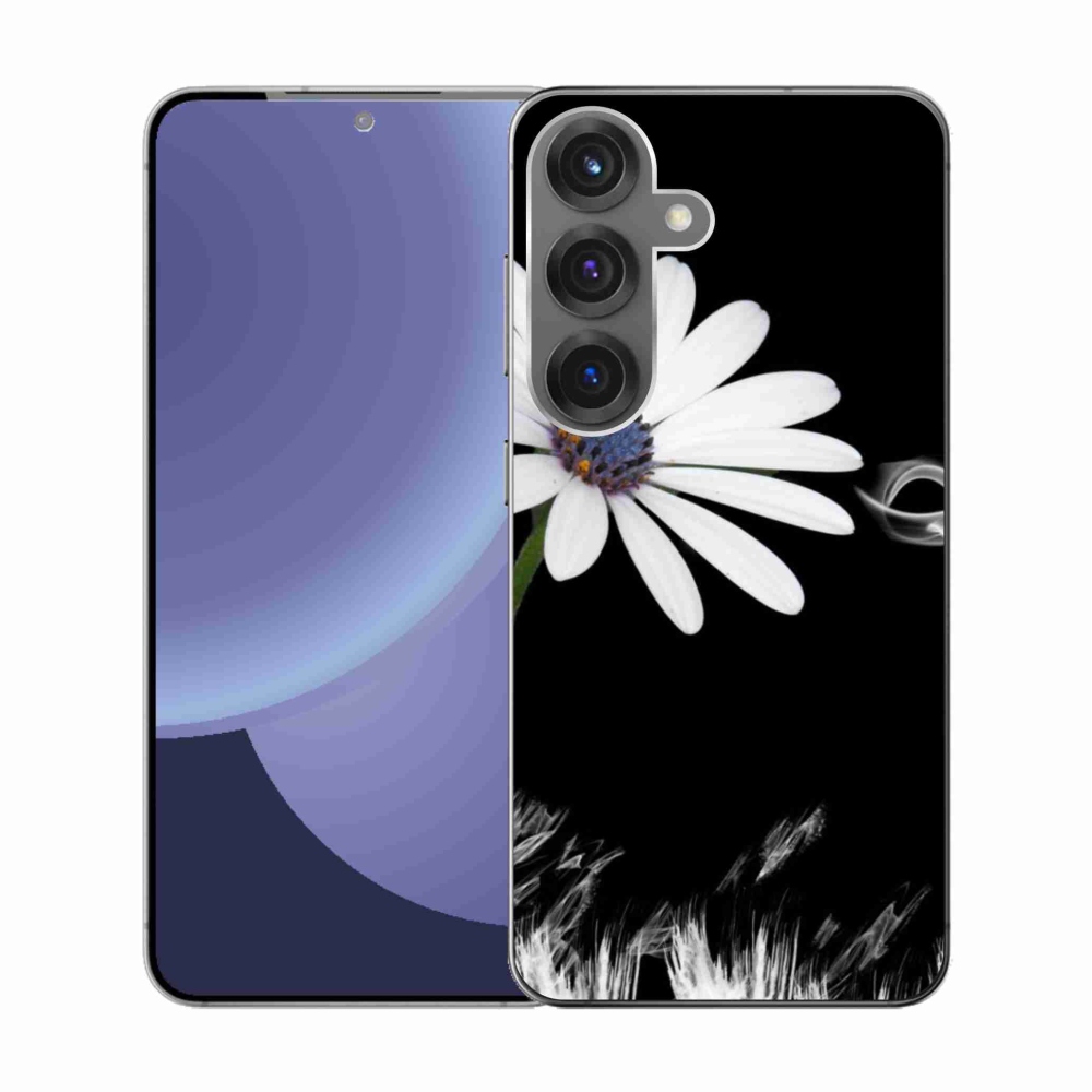 Gél védőhuzat mmCase Samsung Galaxy S25 készülékhez - fehér virág