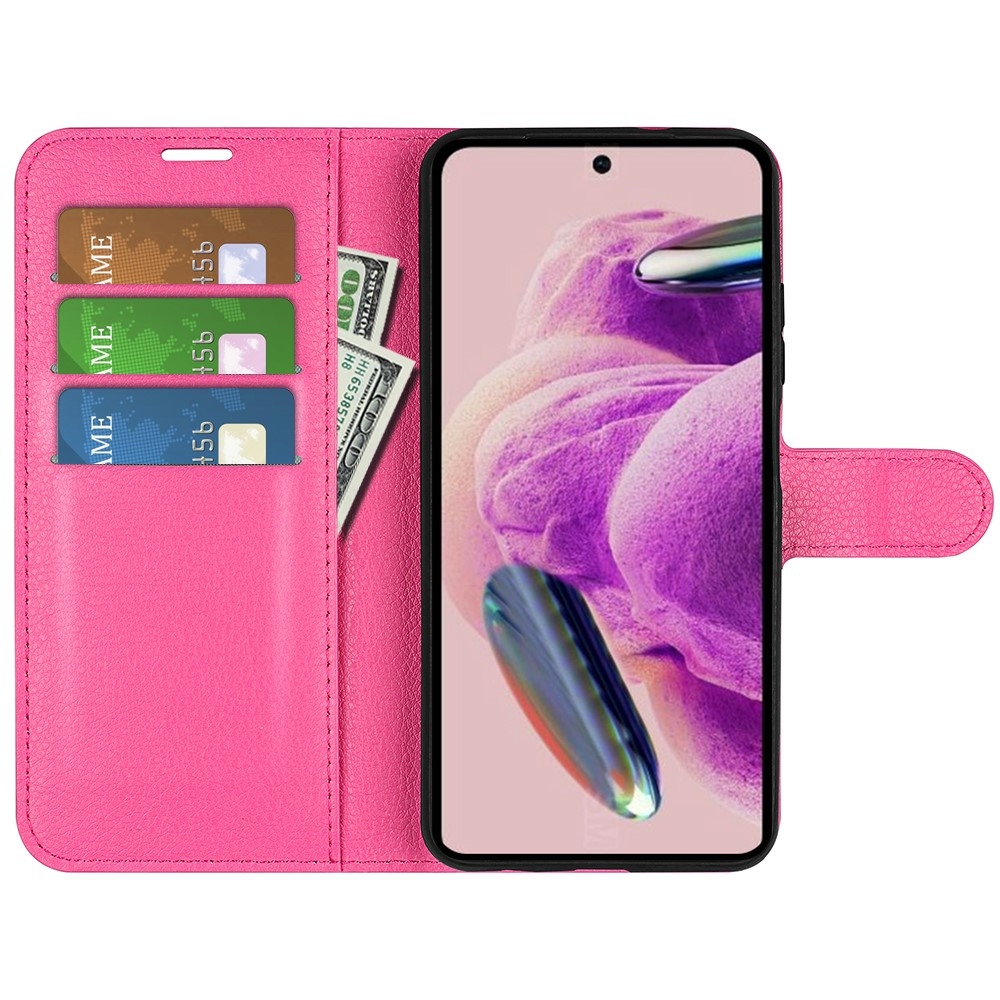 Litchi könyv tok a Xiaomi Redmi Note 12S-hez - rózsaszínű