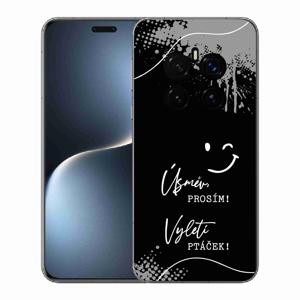 Gél borító mmCase a Honor Magic 7 Pro 5G számára - vicces szöveg 4 fekete háttérrel