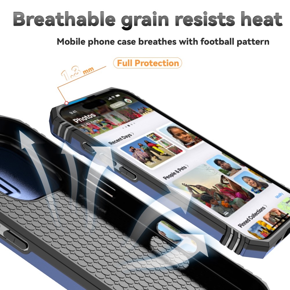 Tartós csúszásbiztos borítás iPhone 16 Pro készülékhez - kék