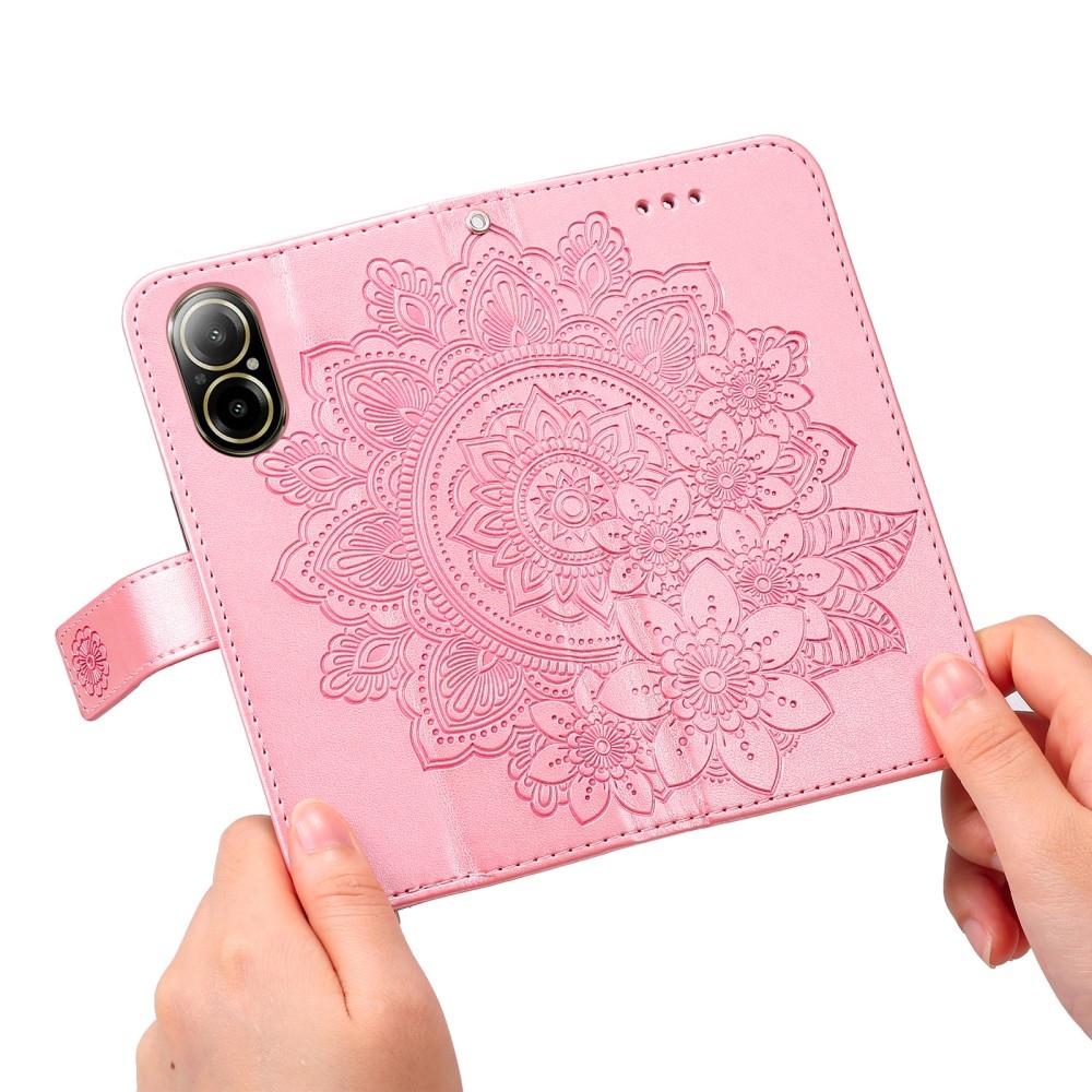 Mandala könyvtáska a Realme C67 készülékhez - rózsaszín