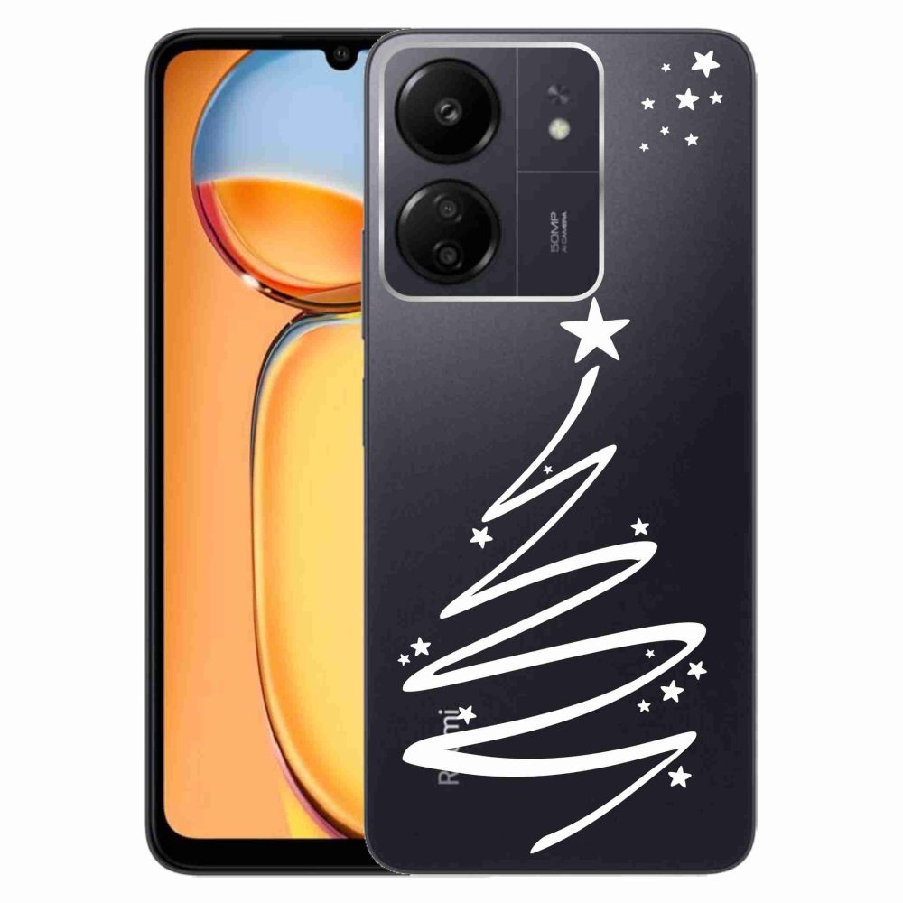 Gél borítás mmCase a Xiaomi Poco C65/Redmi 13C számára - fehér fa átlátszó háttéren