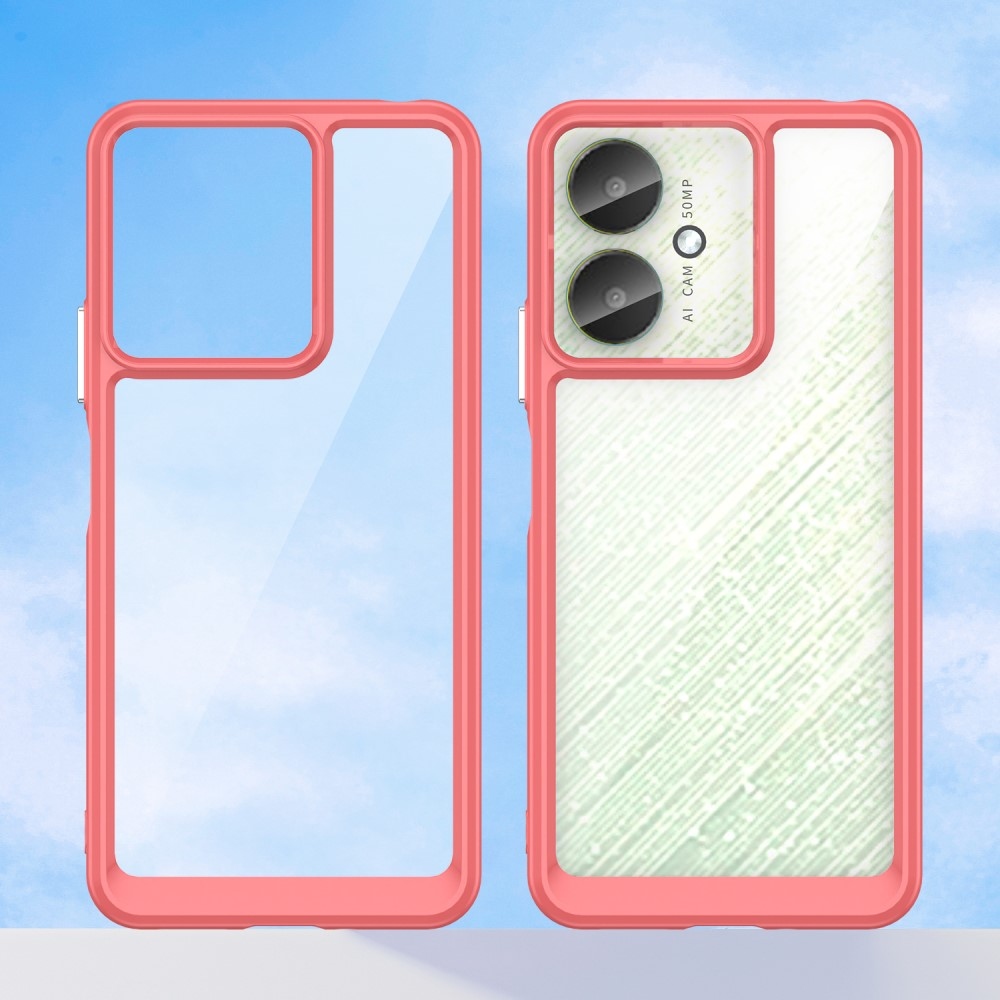 Gél tok rögzített hátlappal a Xiaomi Redmi 13C 5G-re - piros