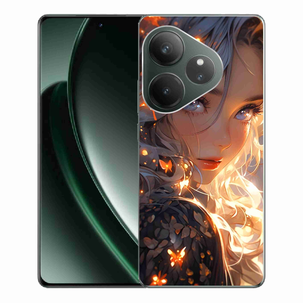 Gél borítás mmCase a Realme GT 6 5G/GT 6T 5G számára - lány és pillangók