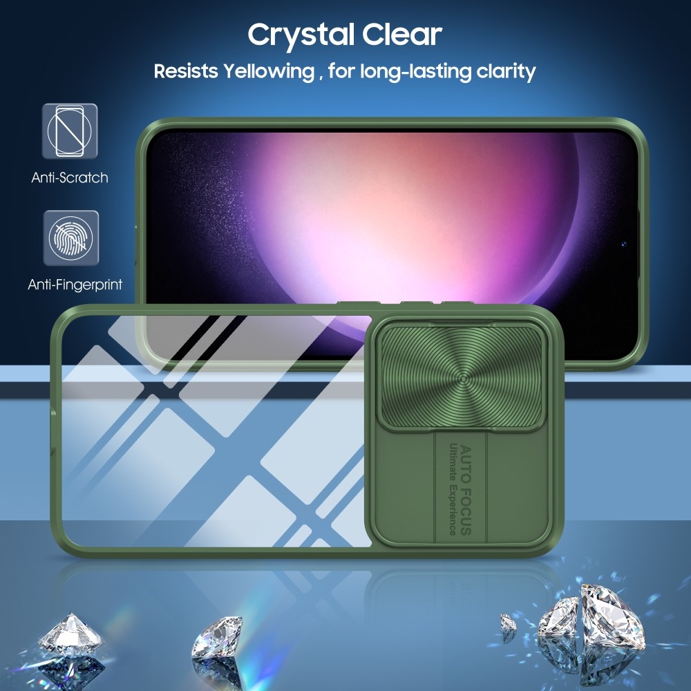 Tartós hátlapi borítás kamerafedéllel Samsung Galaxy S25+ készülékhez - zöld