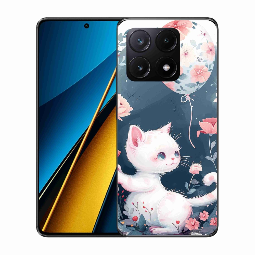 Gél borítás mmCase a Xiaomi Poco X6 Pro 5G számára - cica lufival