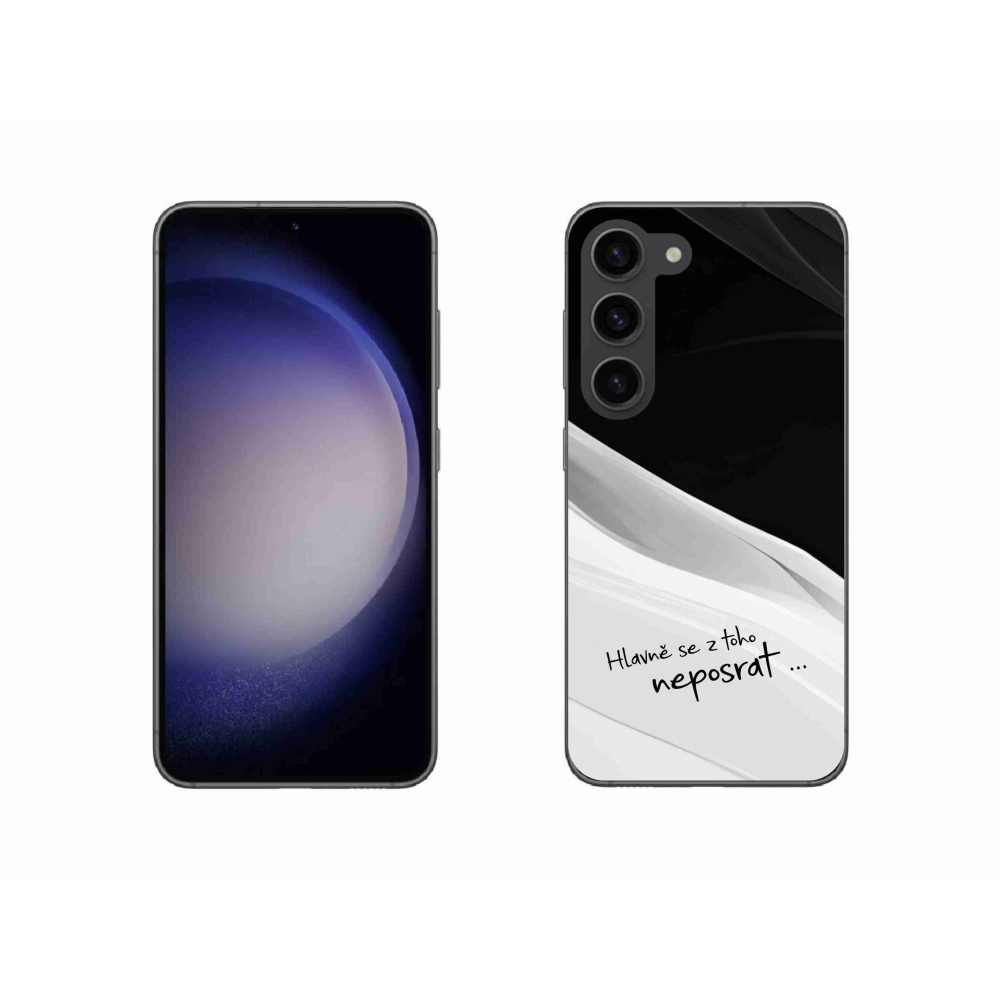 Gél borító mmCase Samsung Galaxy S23 5G - vicces szöveg 13 fehér és fekete háttérrel