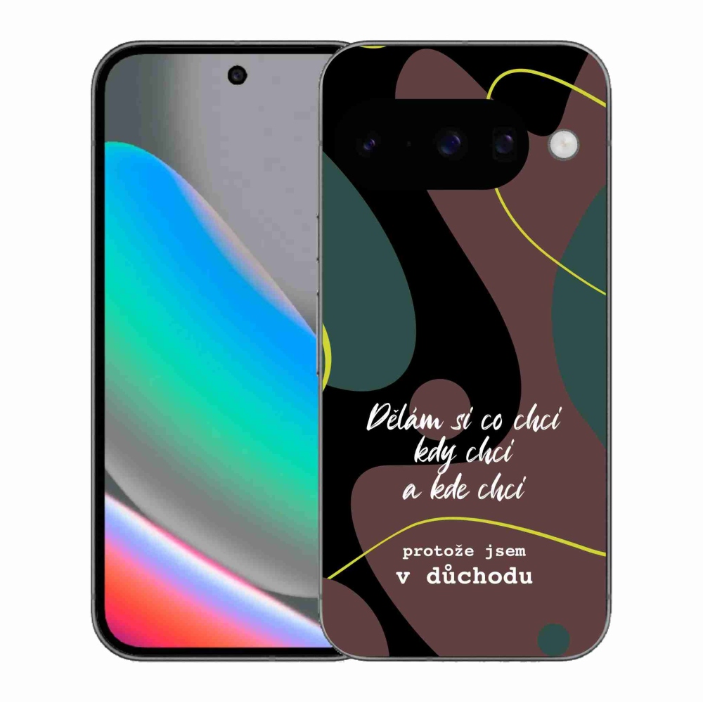 Gél borító mmCase a Google Pixel 10 számára - vicces szöveg 10 fekete háttérrel