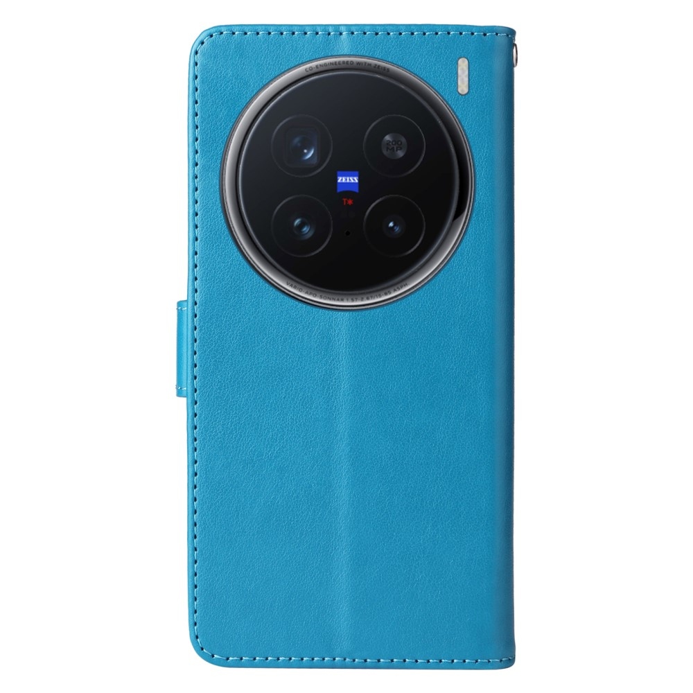 Virágos könyv tok a Vivo X200 Pro 5G készülékhez - kék