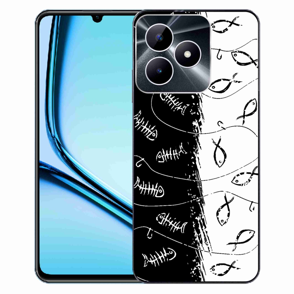 Zselés borító mmCase a Realme Note 50 készülékhez - csontvázak és halak