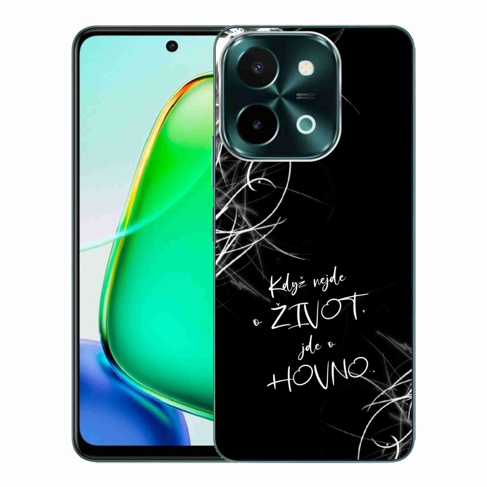 Gél borító mmCase a Vivo Y28-hoz - vicces szöveg 16 fekete háttér