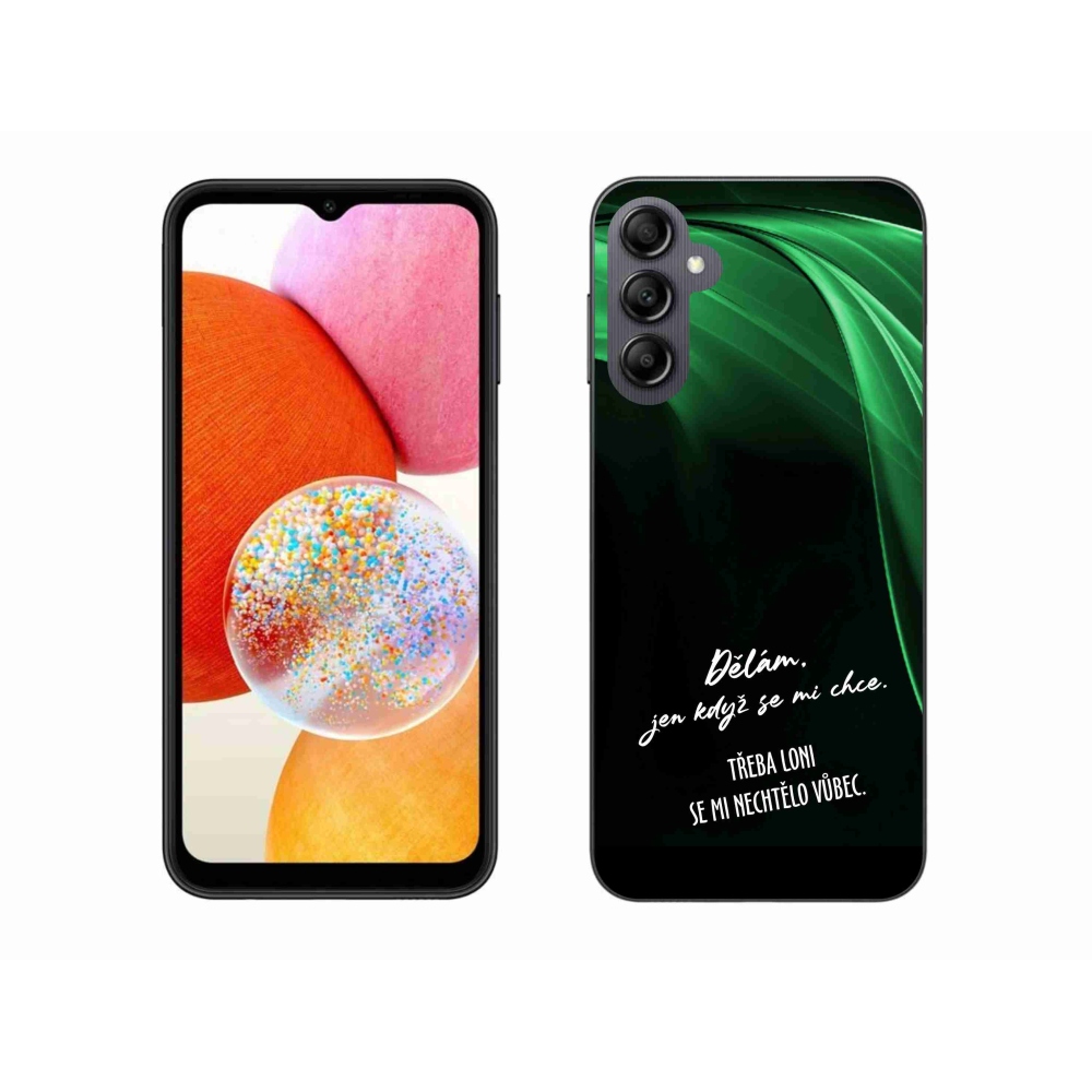 Gél borítás mmCase Samsung Galaxy A14 4G/5G - vicces szöveg 12 fekete háttér