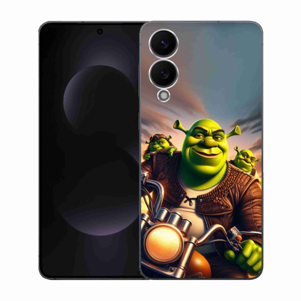 Zselés borítás mmCase Samsung Galaxy S25 Edge készülékhez - Shrek egy motorkerékpáron
