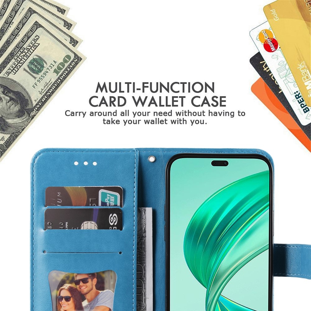 Mandala könyv tok Honor X8b-hez - kék