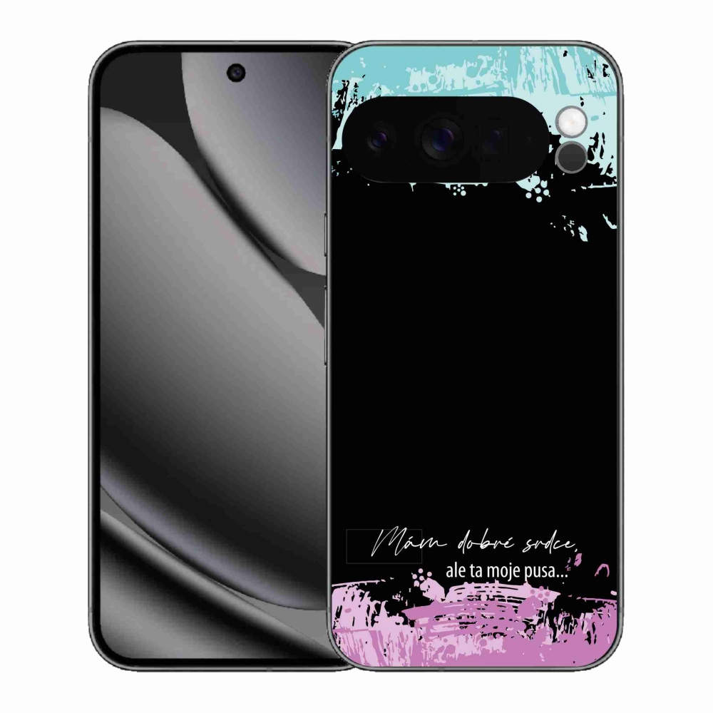 Gél borítás mmCase a Google Pixel 10 Pro XL-hez - vicces szöveg 3 fekete háttérrel