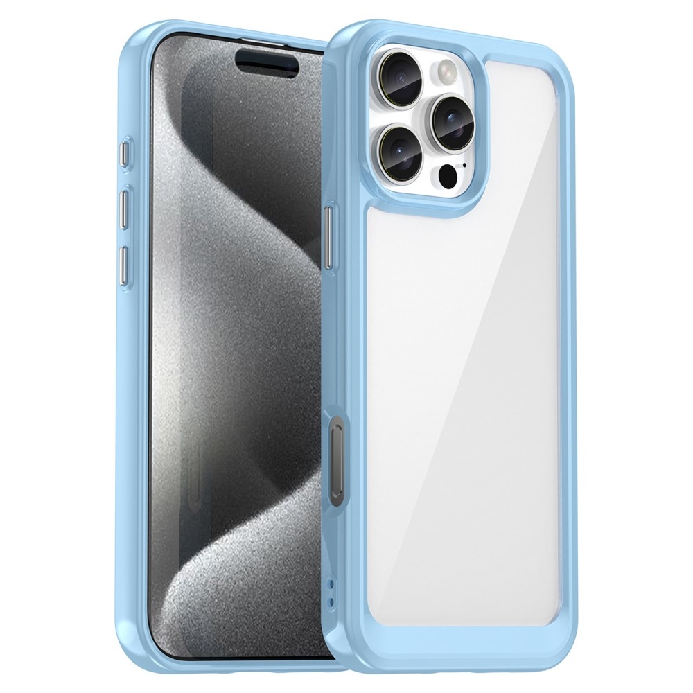 Gél tok fix hátlappal iPhone 16 Pro Max készülékhez - kék