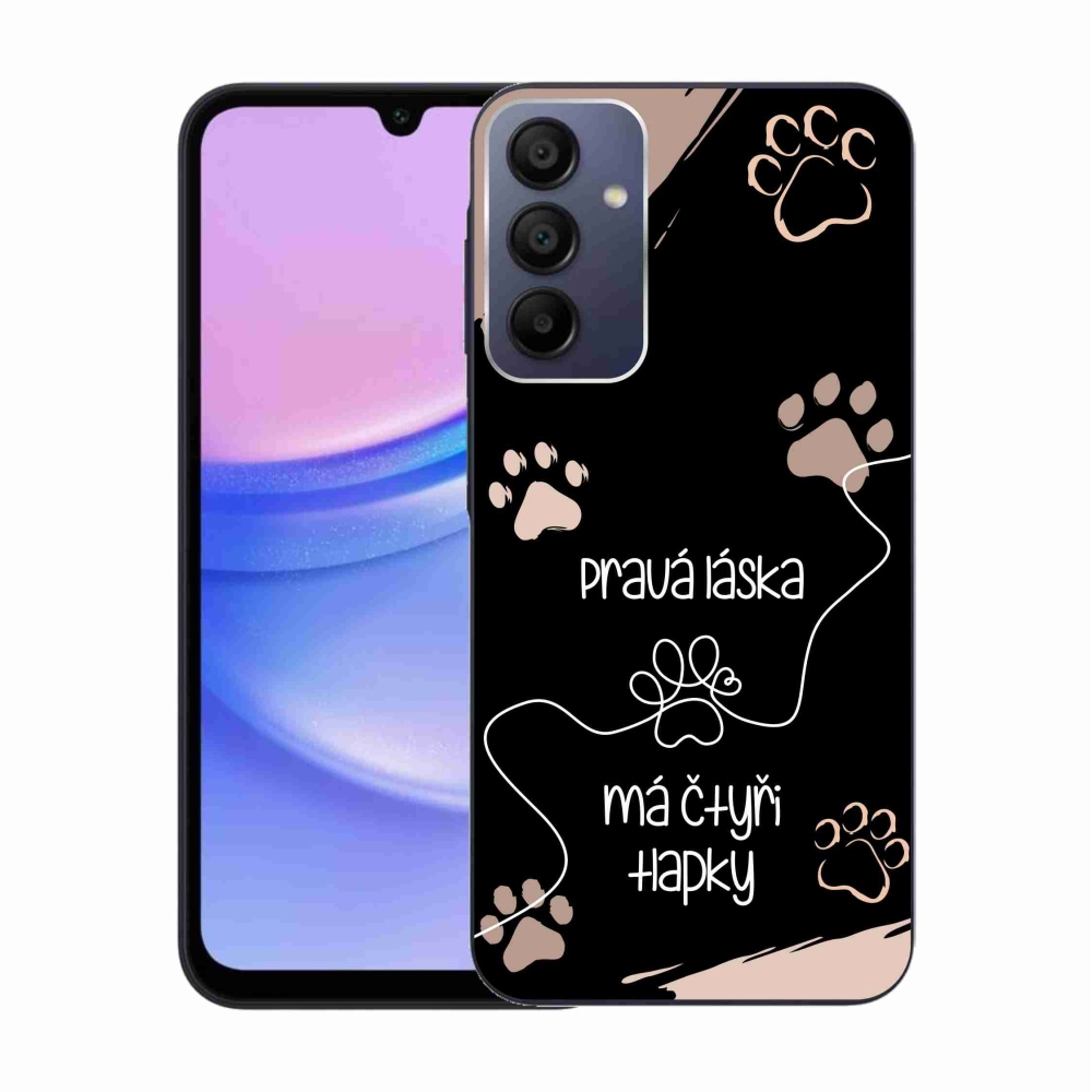 Gél borítás mmCase Samsung Galaxy A15 4G/5G készülékhez - kutyamotívum 1 fekete háttér