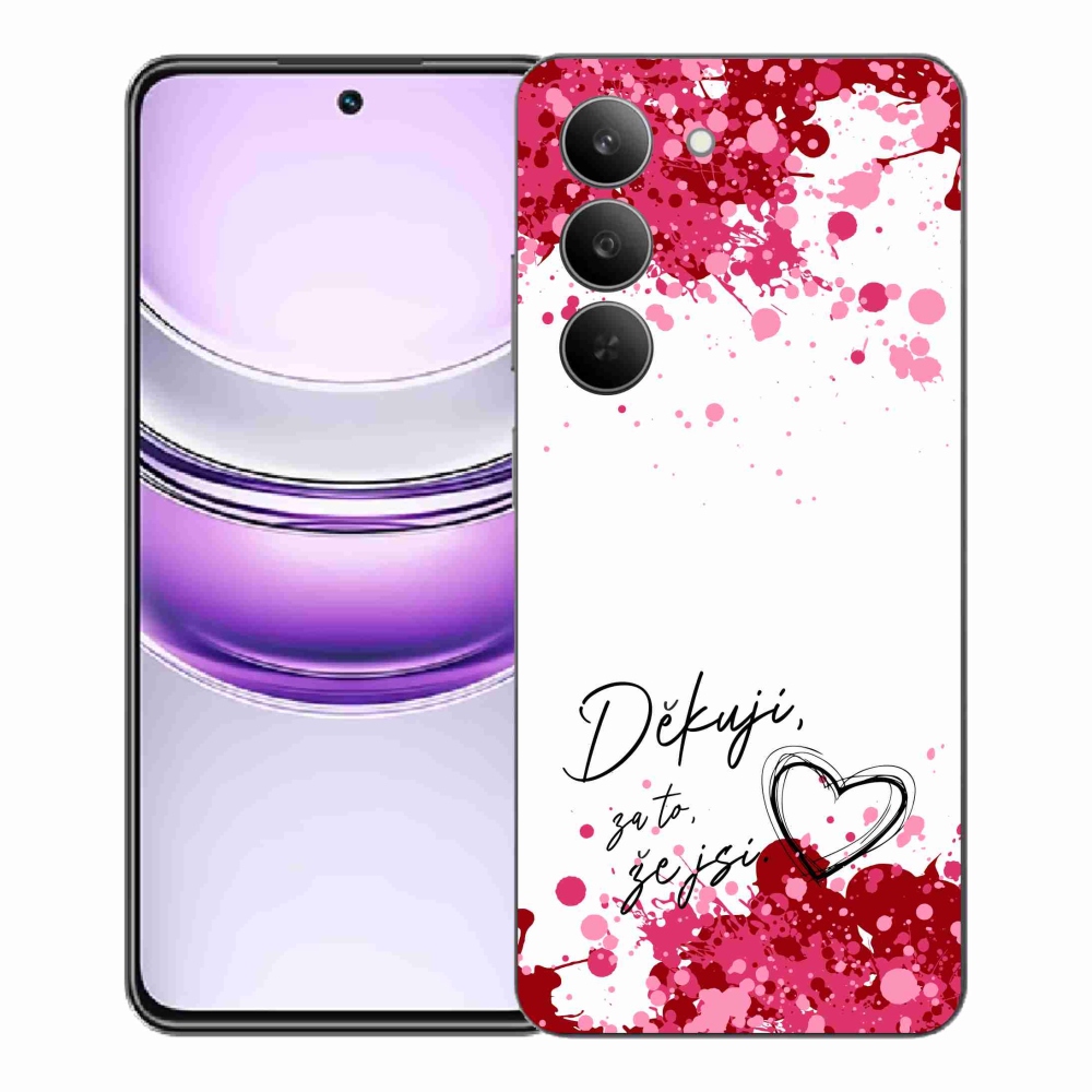 Gél borító mmCase a Realme 14x 5G készülékhez - text in love 2 fehér háttérrel