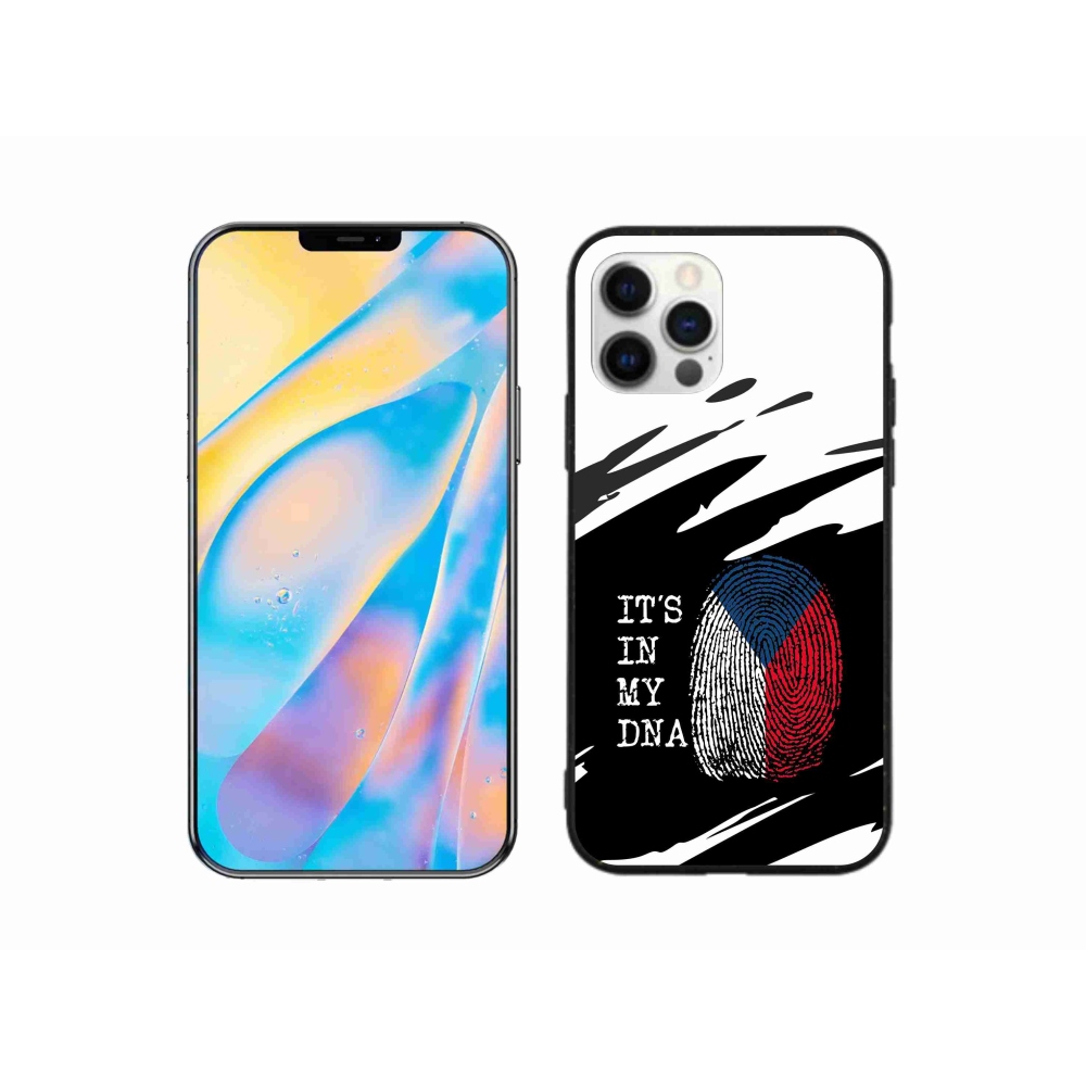 Zselés borítás mmCase iPhone 12 készülékhez - zászlós ujjlenyomat fekete és fehér háttérrel