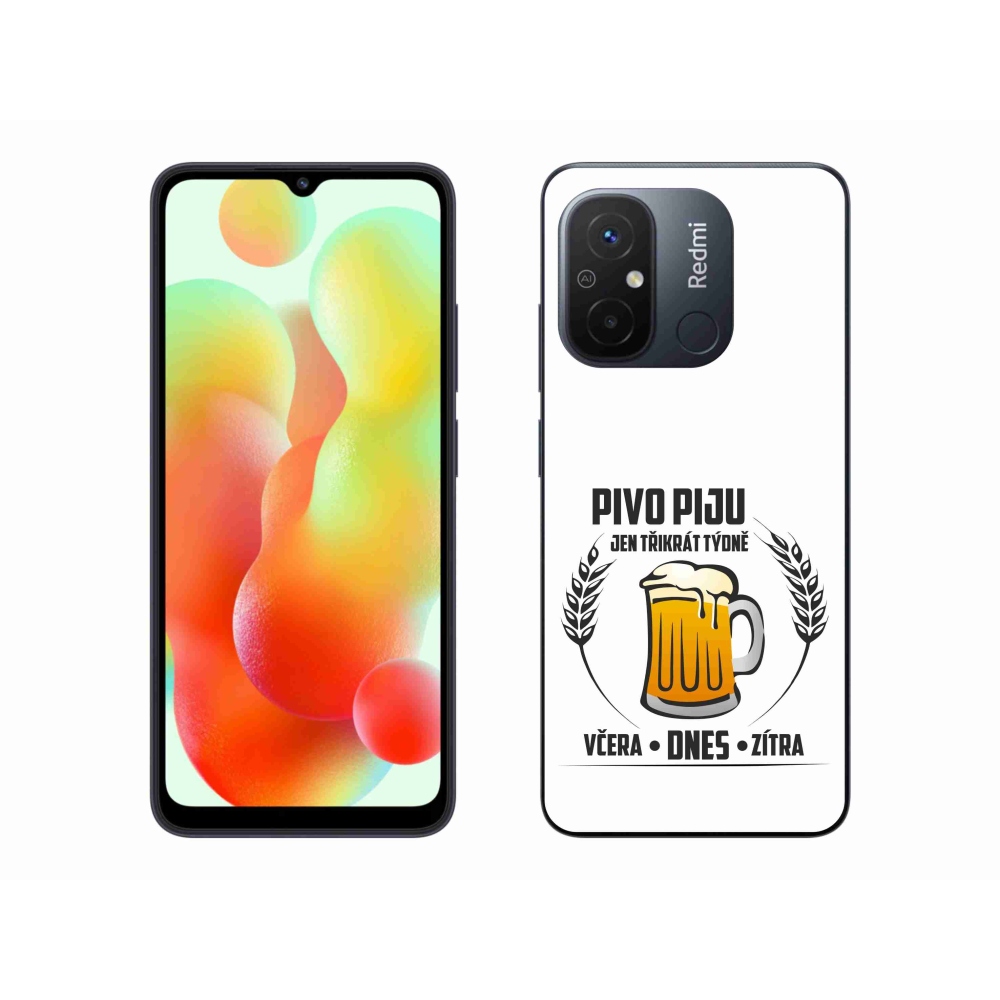 Gél borítás mmCase a Xiaomi Redmi 12C-hez - sör motívum fehér háttérrel
