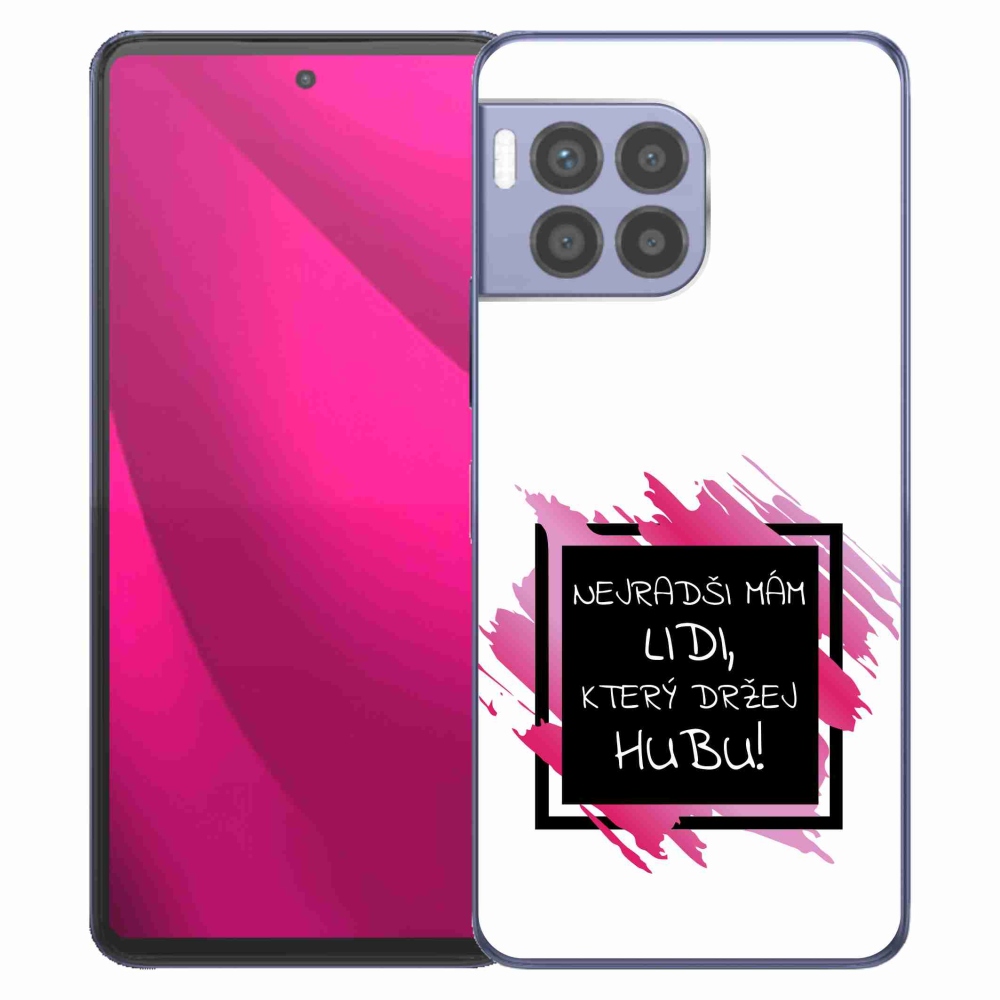 Zselés borító mmCase a T-Mobile T Phone 2 Pro készülékhez - vicces szöveg 7 fekete-fehér háttérrel