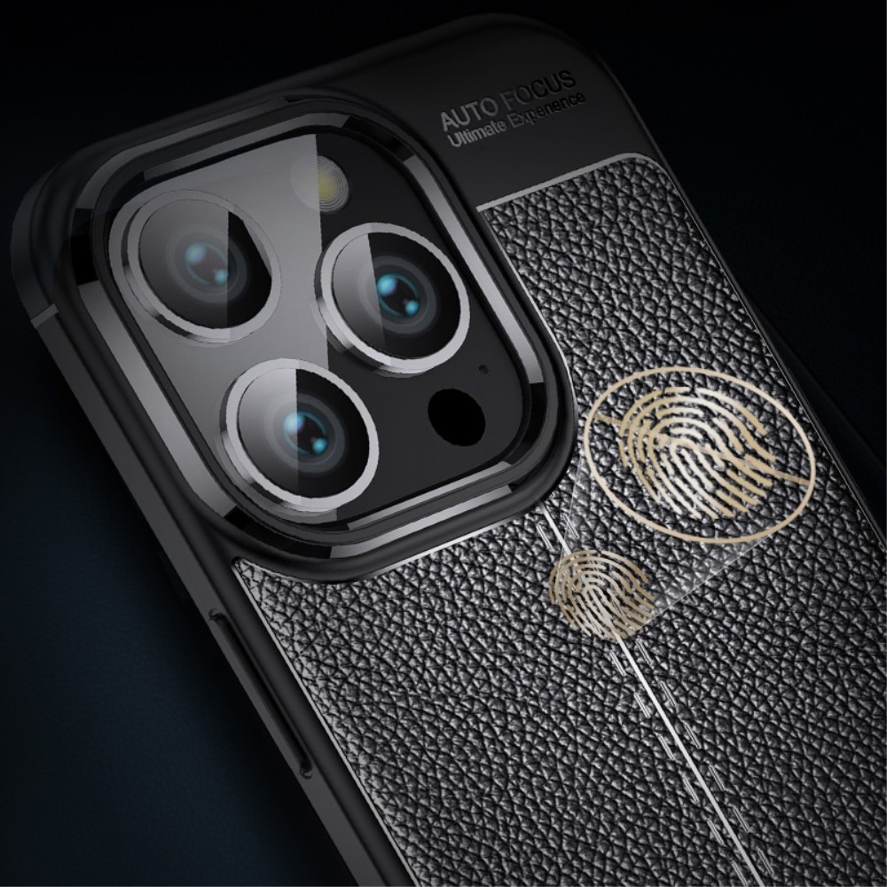 Litchi tartós zselés tok iPhone 16 Pro Max készülékhez - fekete