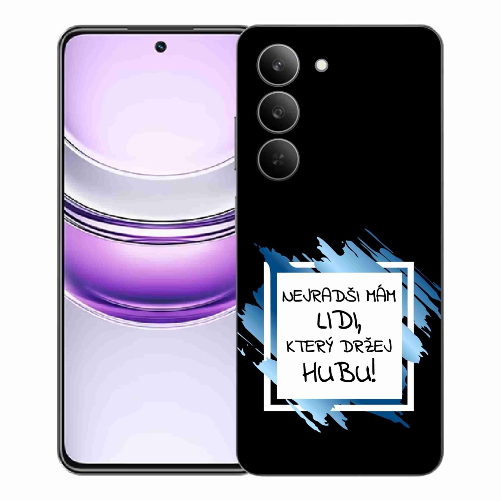 Gél borító mmCase a Realme 14x 5G készülékhez - vicces szöveg 7 fehér és fekete háttérrel