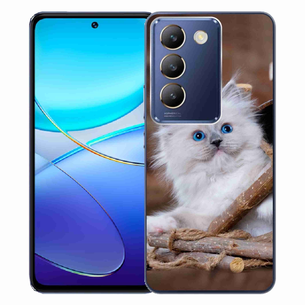 Gél borítás mmCase a Vivo V40 SE 4G/5G készülékhez - fehér cica