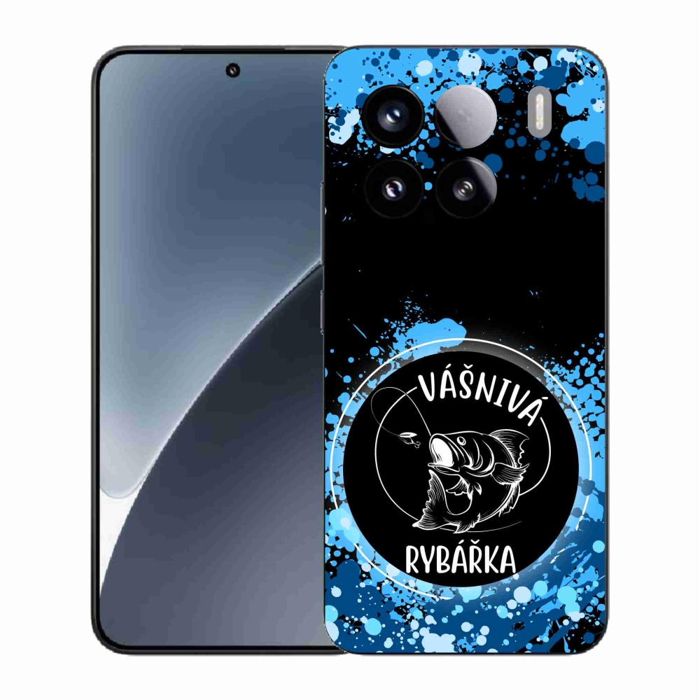 Gél borító mmCase a Xiaomi 15 - szenvedélyes halász fekete háttérrel