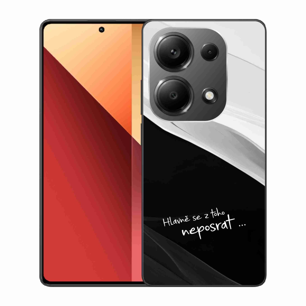 Gél borító mmCase a Xiaomi Redmi Note 13 Pro 4G/Poco M6 Pro számára - vicces szöveg 13 fekete-fehér háttérrel