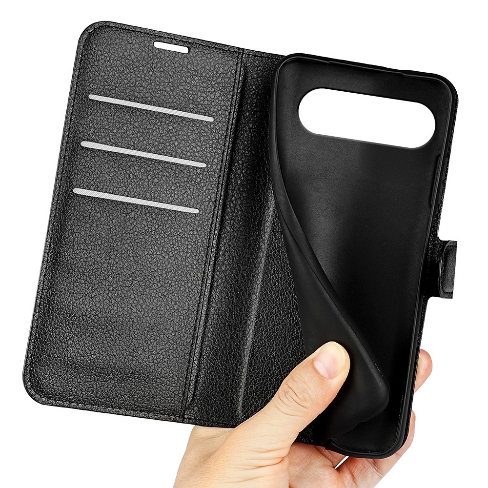 Litchi könyv tok Google Pixel 9/9 Pro készülékhez - fekete