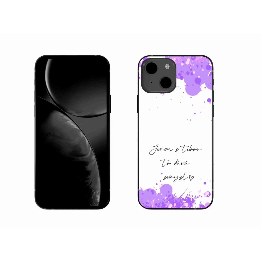 Gél borító mmCase iPhone 13 6.1 készülékhez - szerelmes szöveg fehér háttérrel