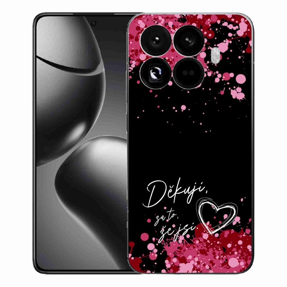 Gél borító mmCase a Xiaomi 15T Pro számára - text in love 2 fekete háttérrel