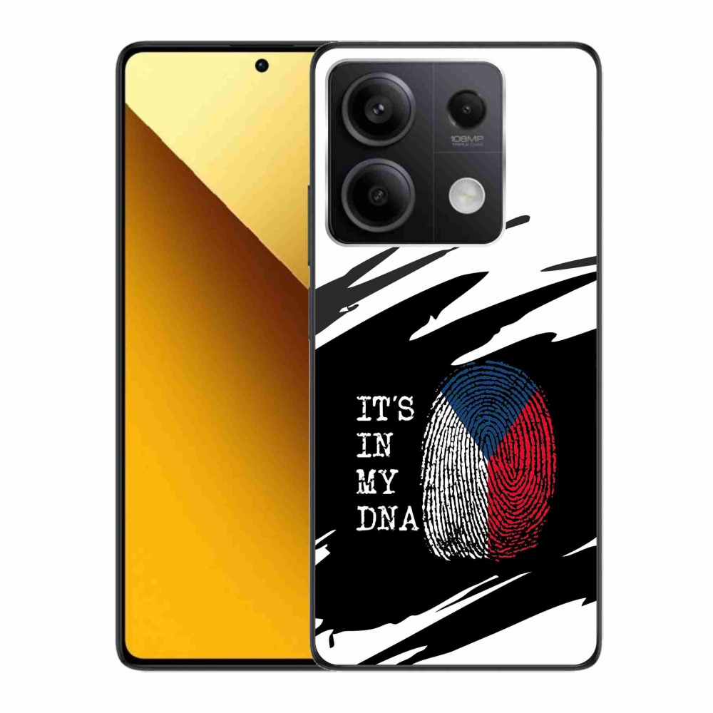 Gél borító mmCase a Xiaomi Redmi Note 13 5G - zászló ujjlenyomat fekete és fehér háttérrel