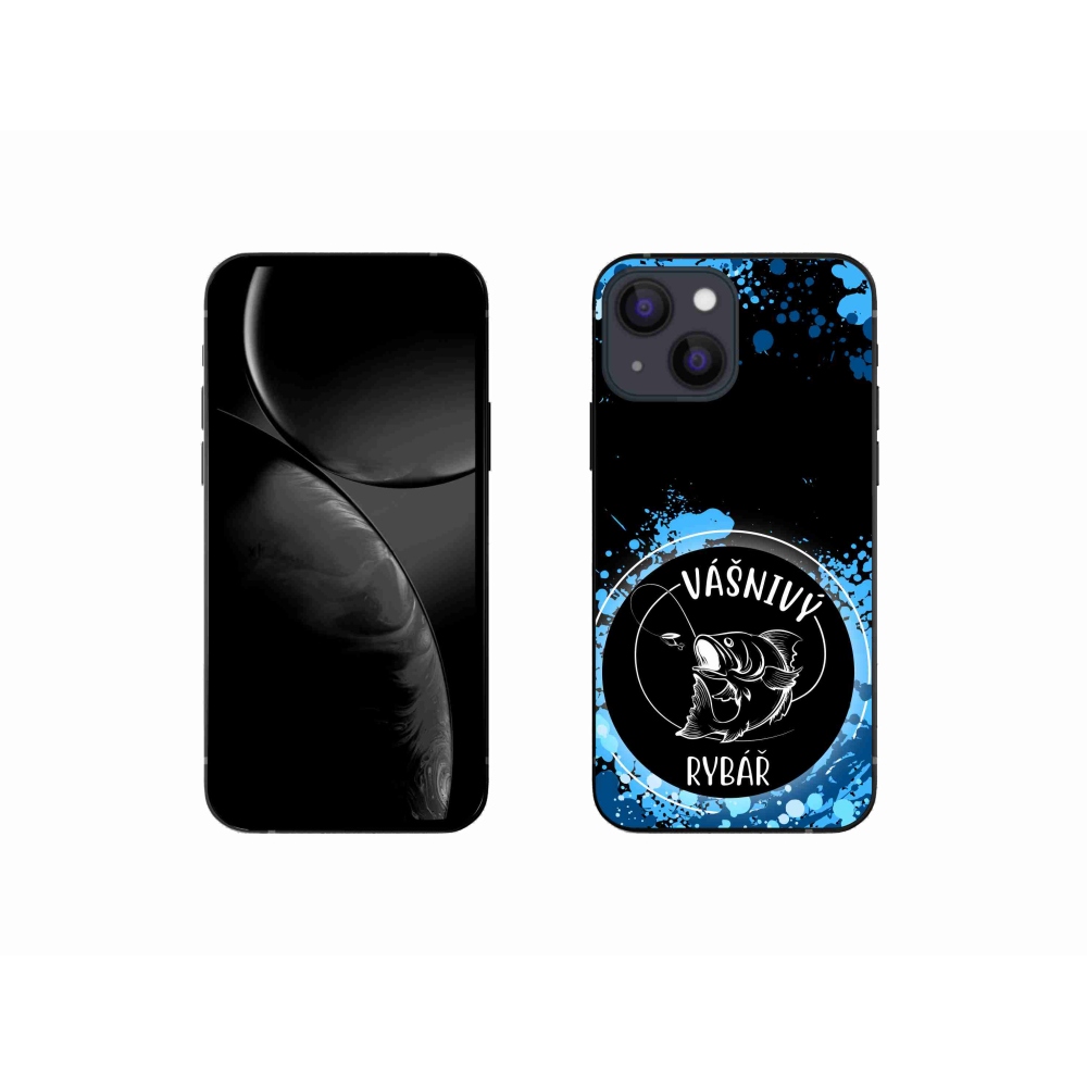 Gél borítás mmCase iPhone 13 mini 5.4 - szenvedélyes halász fekete háttérrel