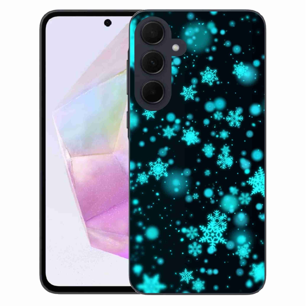 Gél védőhuzat mmCase Samsung Galaxy A35 5G - hópelyhek 1