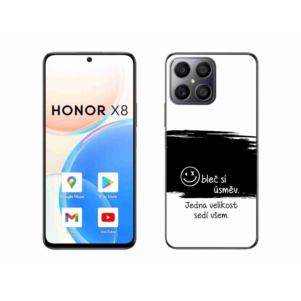 Gél borító mmCase a Honor X8 4G-hez - vicces szöveg 8 fekete és fehér háttérrel