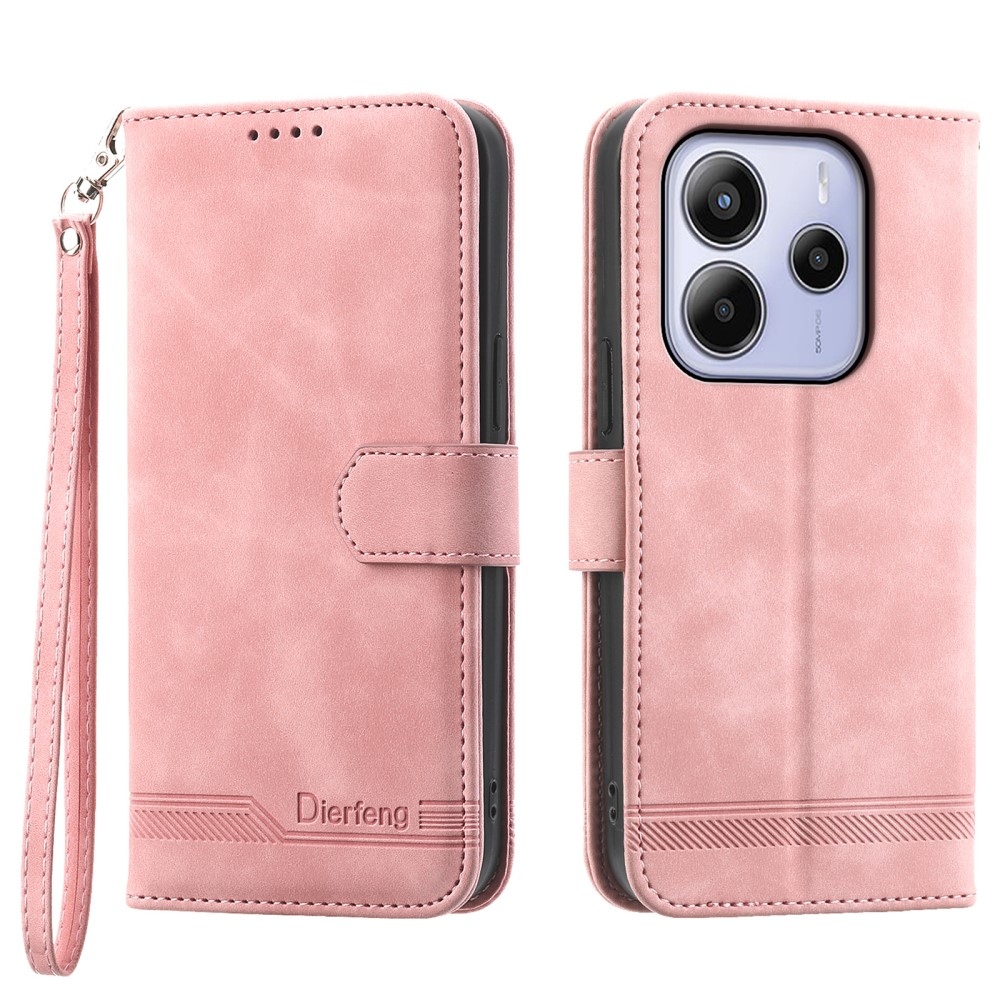 DIERFENG könyv tok a Xiaomi Redmi Note 14-hez - rózsaszínű