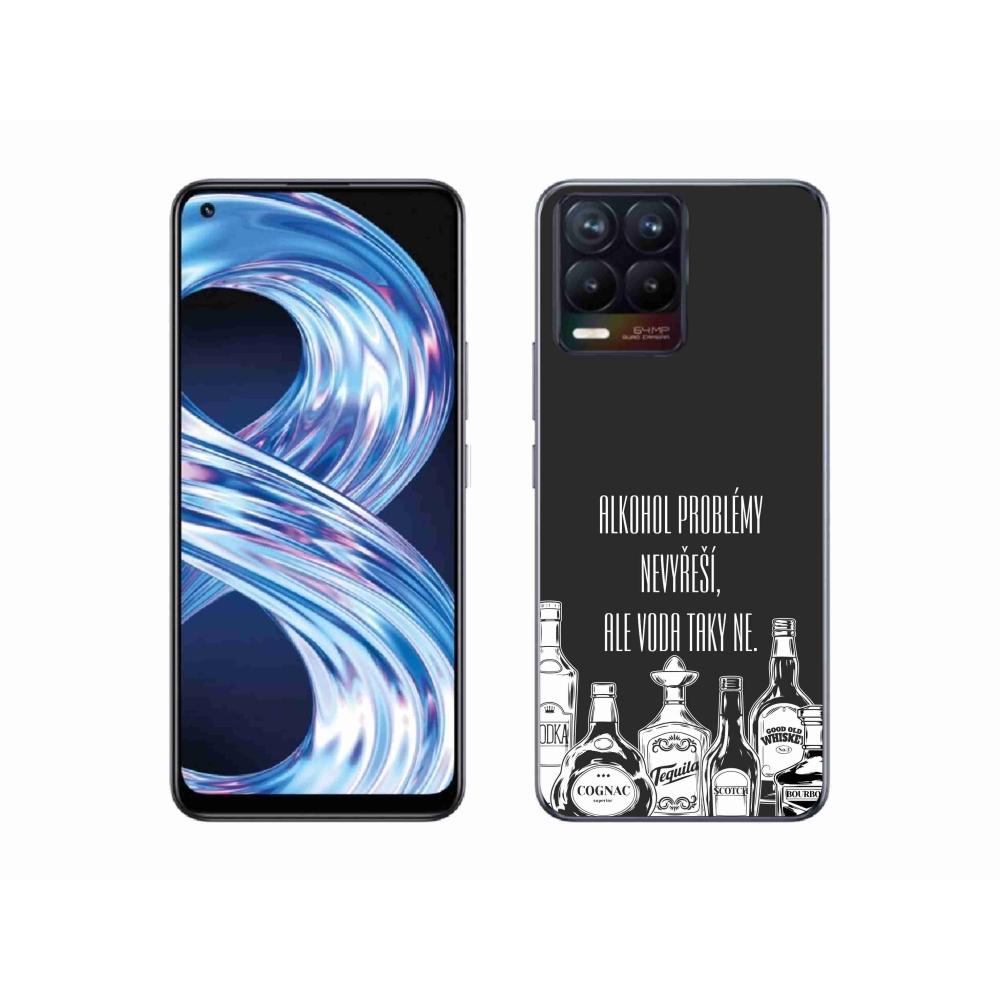 Gél borító mmCase a Realme 8 Pro-n - vicces szöveg fekete háttérrel
