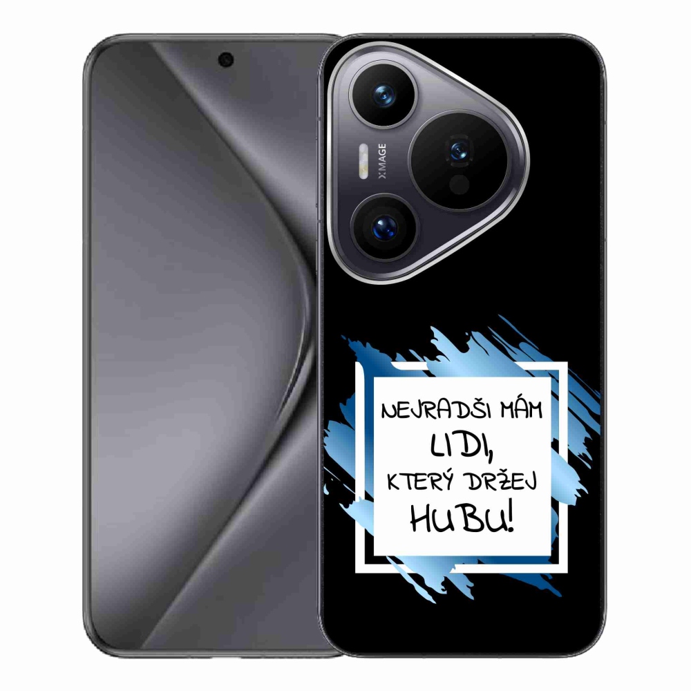 Gél borító mmCase a Huawei Pura 70 Pro készülékhez - vicces szöveg 7 fehér és fekete háttérrel