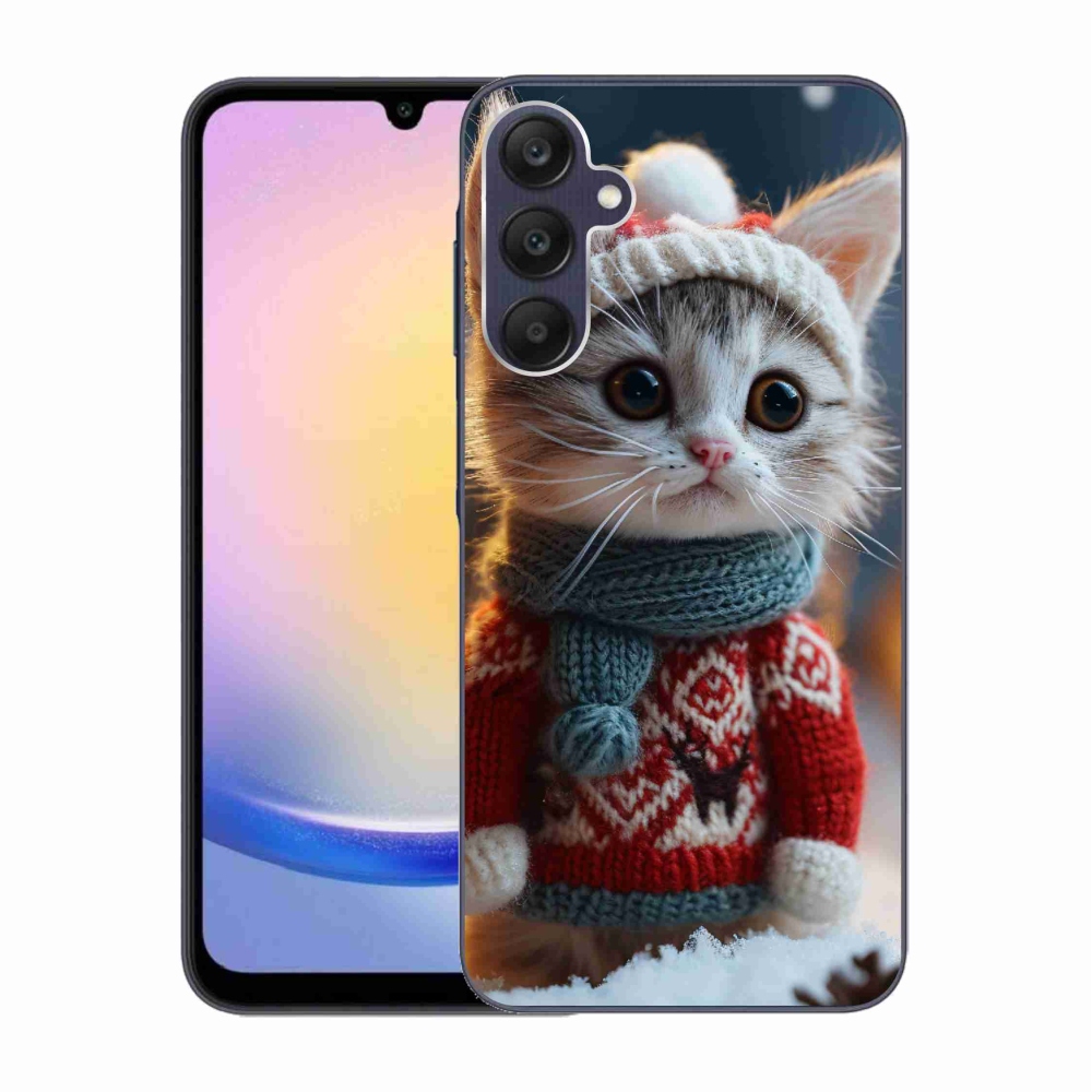 Zselés borítás mmCase Samsung Galaxy A25 5G - cica pulóverben