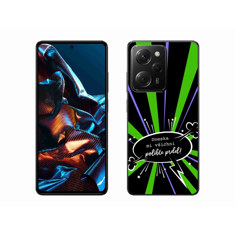 Gél borító mmCase a Xiaomi Poco X5 Pro 5G-hez - vicces szöveg 15 fekete háttérrel