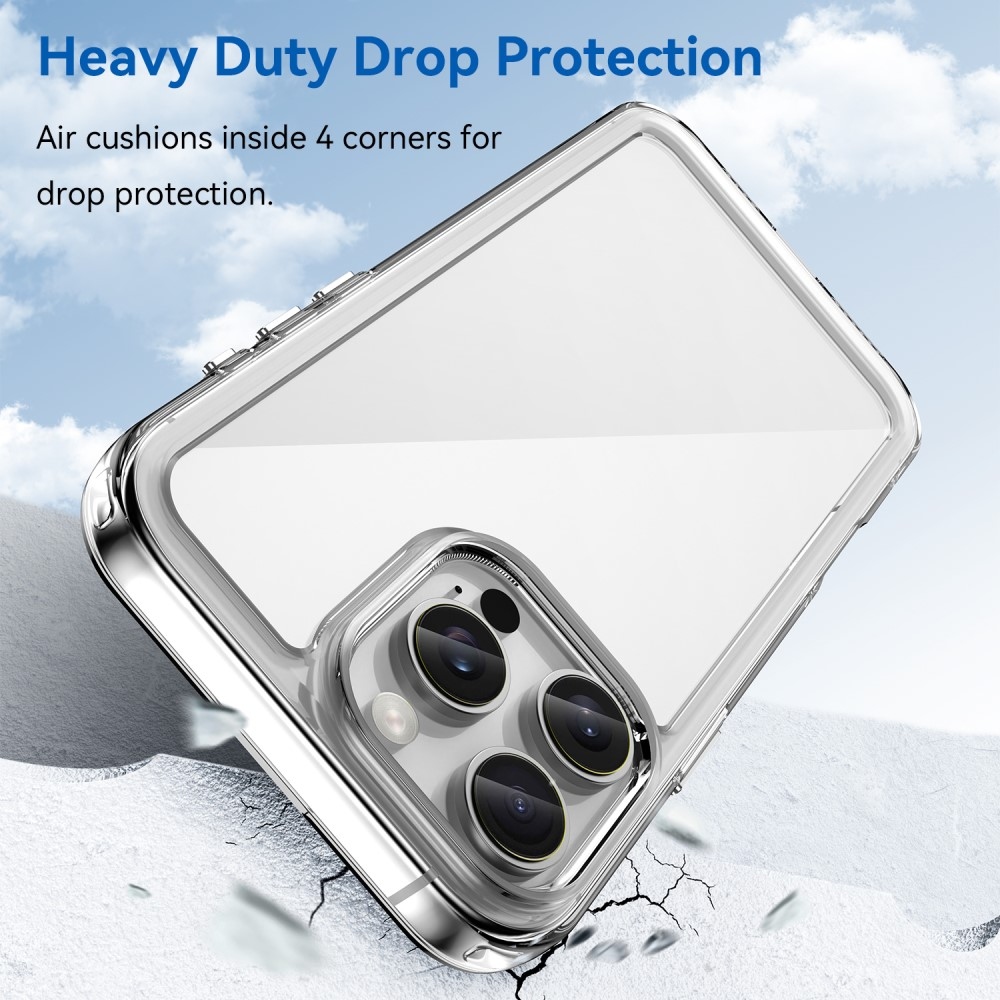 Gél tok fix hátlappal iPhone 16 Pro Max készülékhez - átlátszó