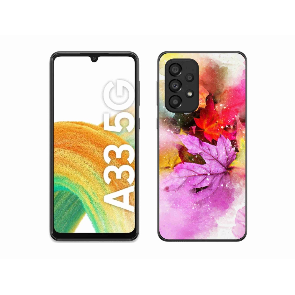 Gél borító mmCase Samsung Galaxy A33 5G - színes levelek - Samsung Galaxy A33 5G - színes levelek