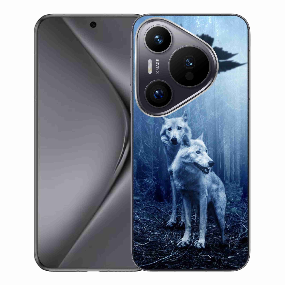 Zselés borítás mmCase a Huawei Pura 70 Pro számára - farkasok az erdőben