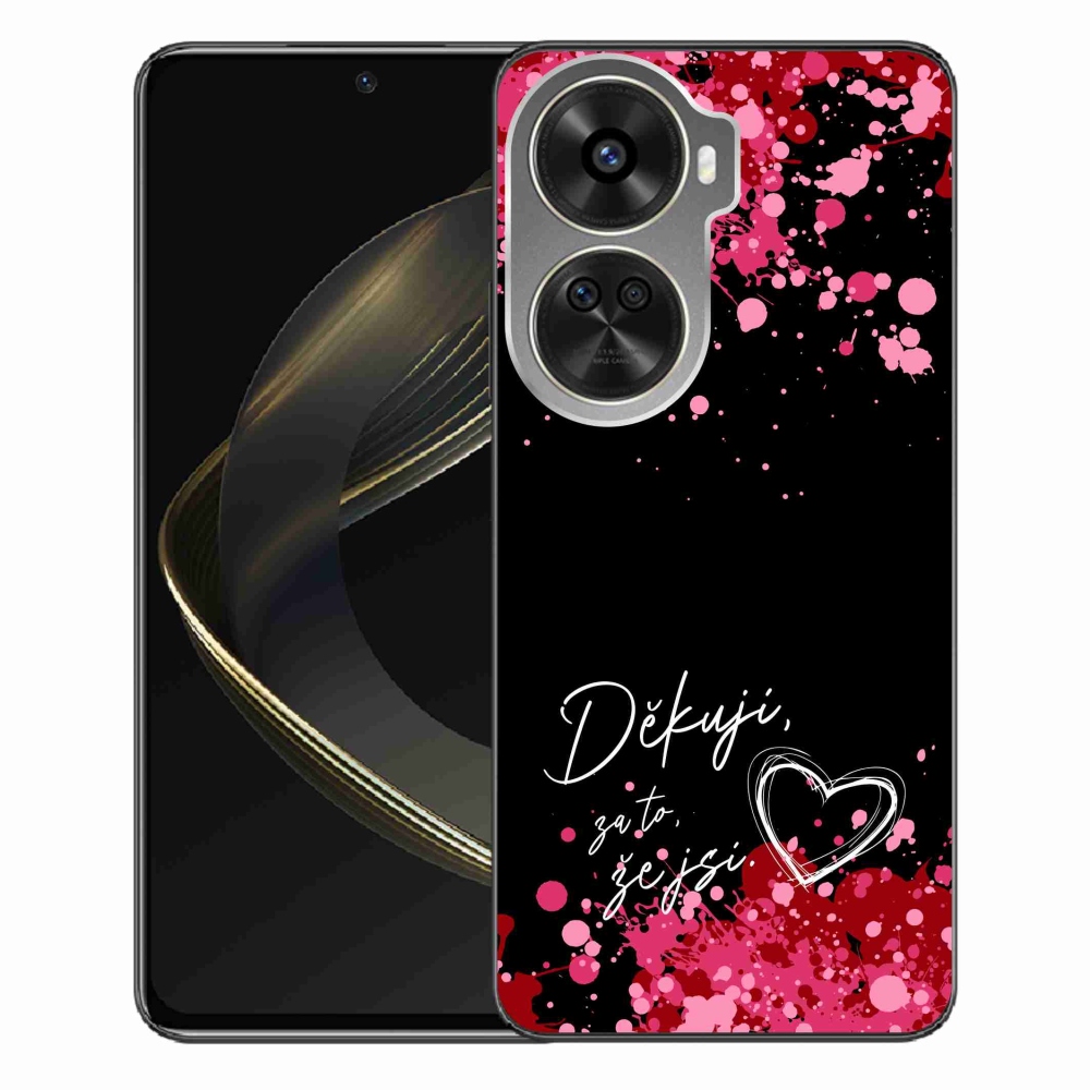 Gél borító mmCase a Huawei Nova 12 SE-hez - text in love 2 fekete háttérrel