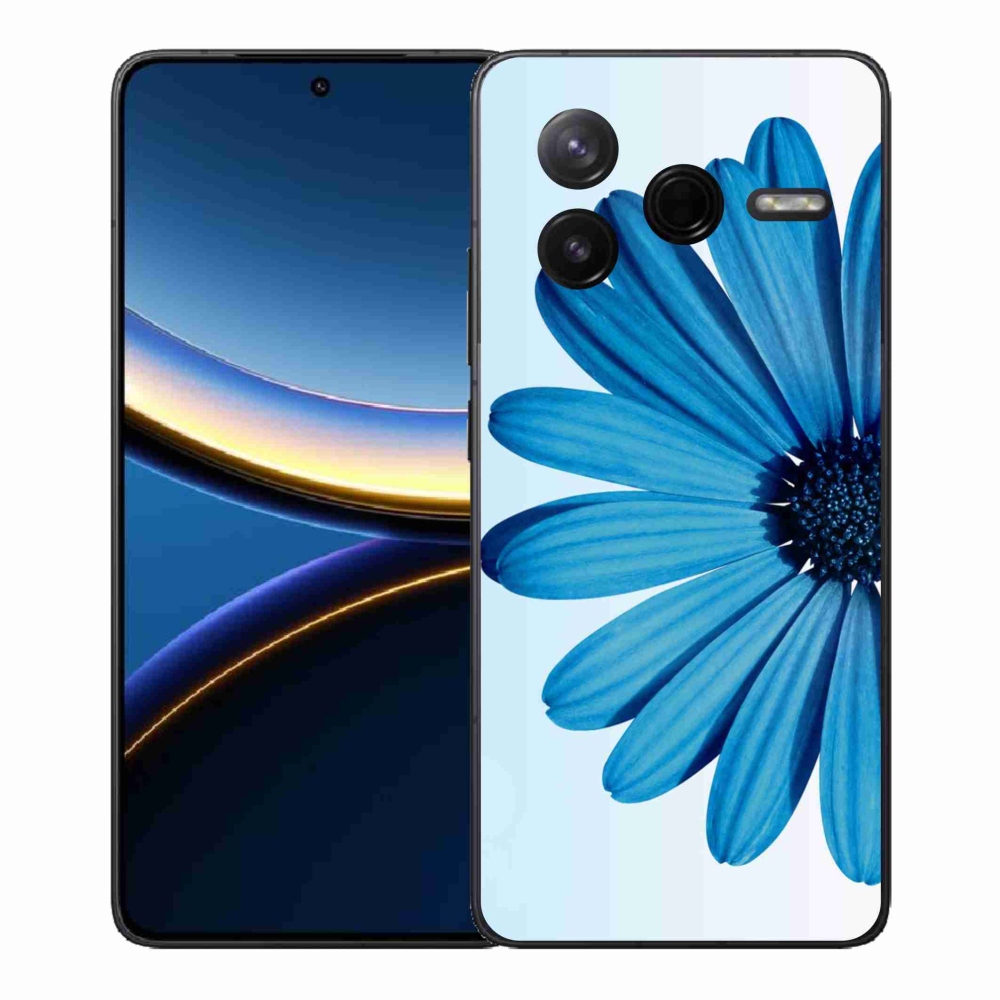 Zselés borítás mmCase a Xiaomi Poco F7 Pro készülékhez - kék margaréta