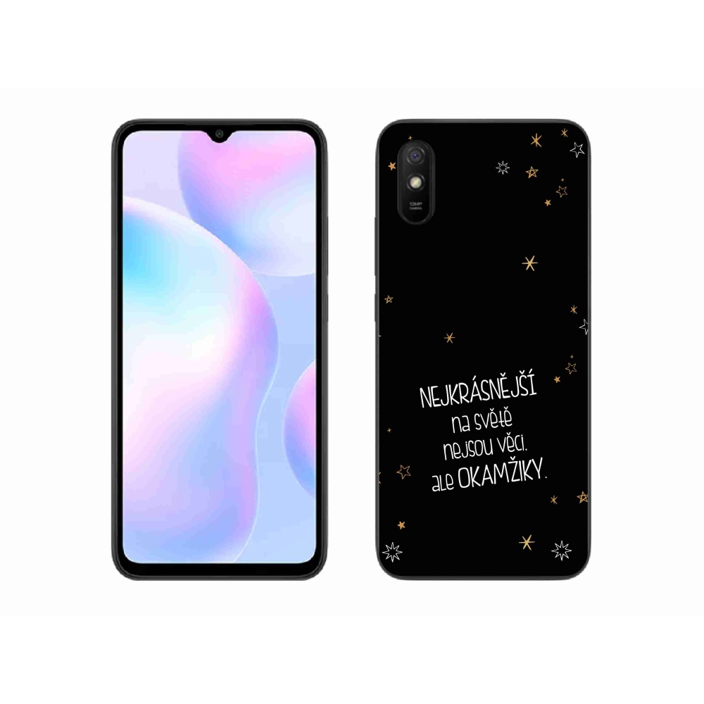 Gél borító mmCase a Xiaomi Redmi 9A - idézet 4 fekete háttérrel