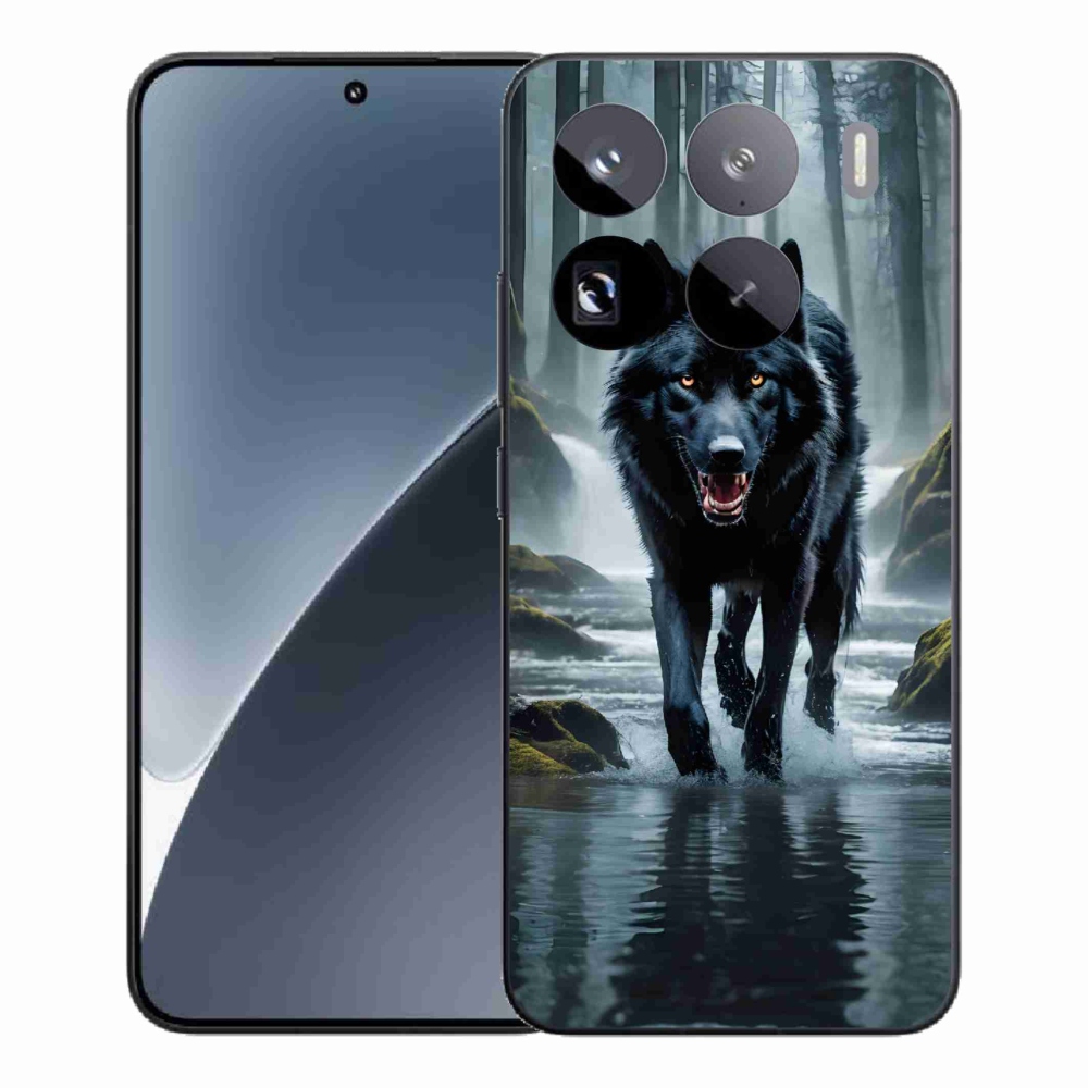 Zselés borítás mmCase a Xiaomi 15 Pro-hoz - fekete farkas